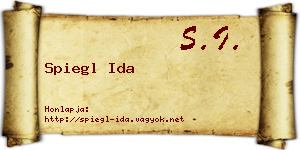 Spiegl Ida névjegykártya