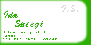 ida spiegl business card